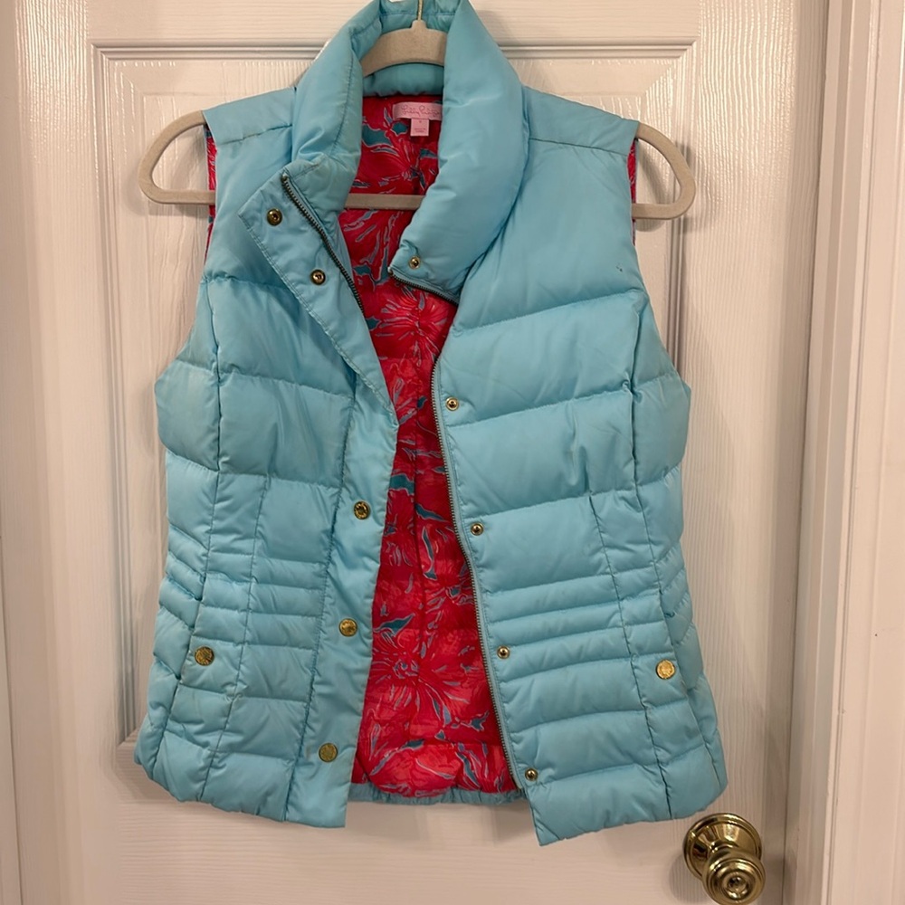 Lilly Pulitzer Blue Down Vest size Small